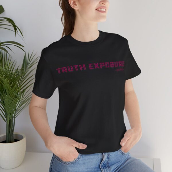 qozeq Unisex Short Sleeve Soft Cotton Tee - TRUTH EXPOSURE (Pink font) - Image 53