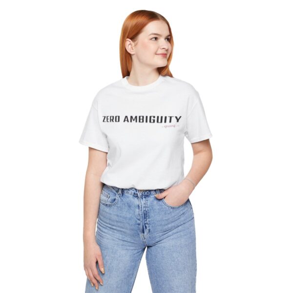 qozeq Unisex Short Sleeve Soft Cotton Tee - ZERO AMBIGUITY (Black font) - Image 18